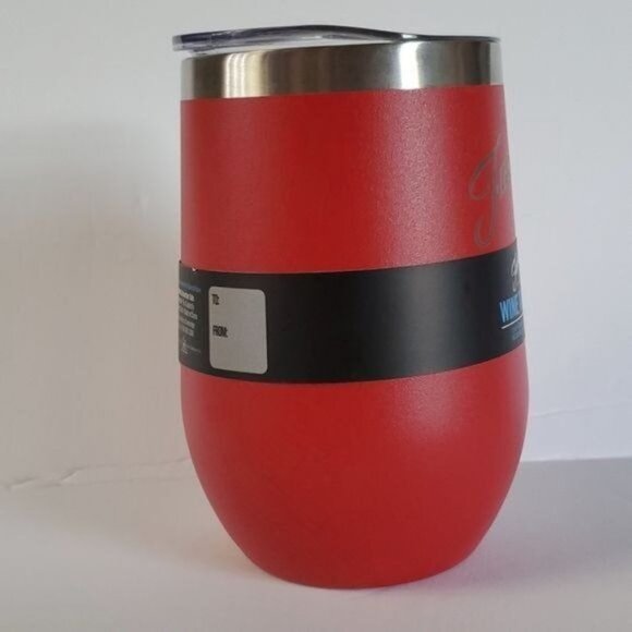 Fiestaware Fiesta 15 oz WINE Tumbler Travel Cup Mug SCARET RED